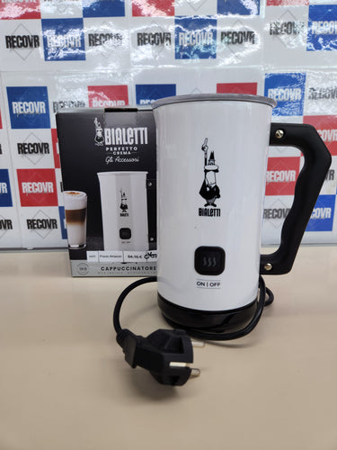 Bialetti Leche Frother Eléctrico, Leche Frother por Cappuccino, Capacidad 150 ml Cappuccino or 300 ml Caliente Leche, Blanco